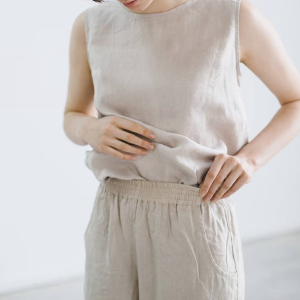 Linenfox Luna Top Linen in Biege